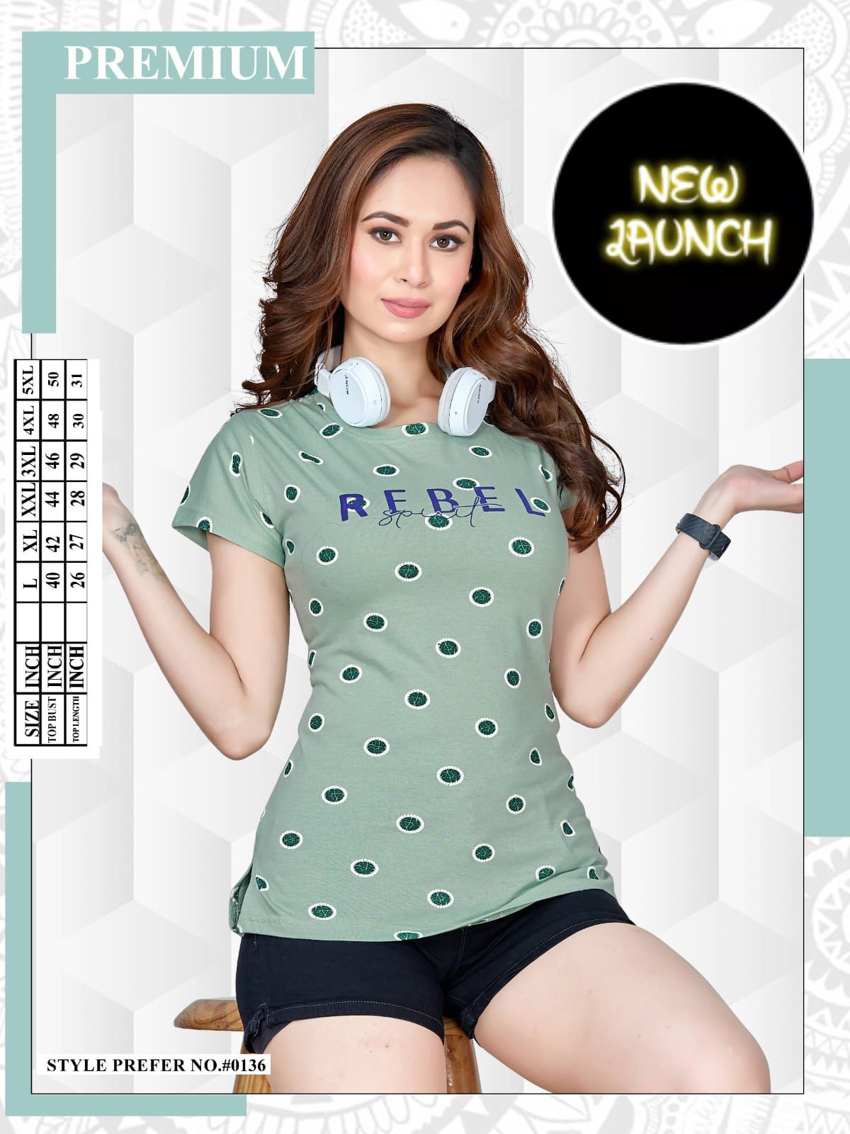 Summer Special Vol 0136 Printed Night Wear Ladies Top
